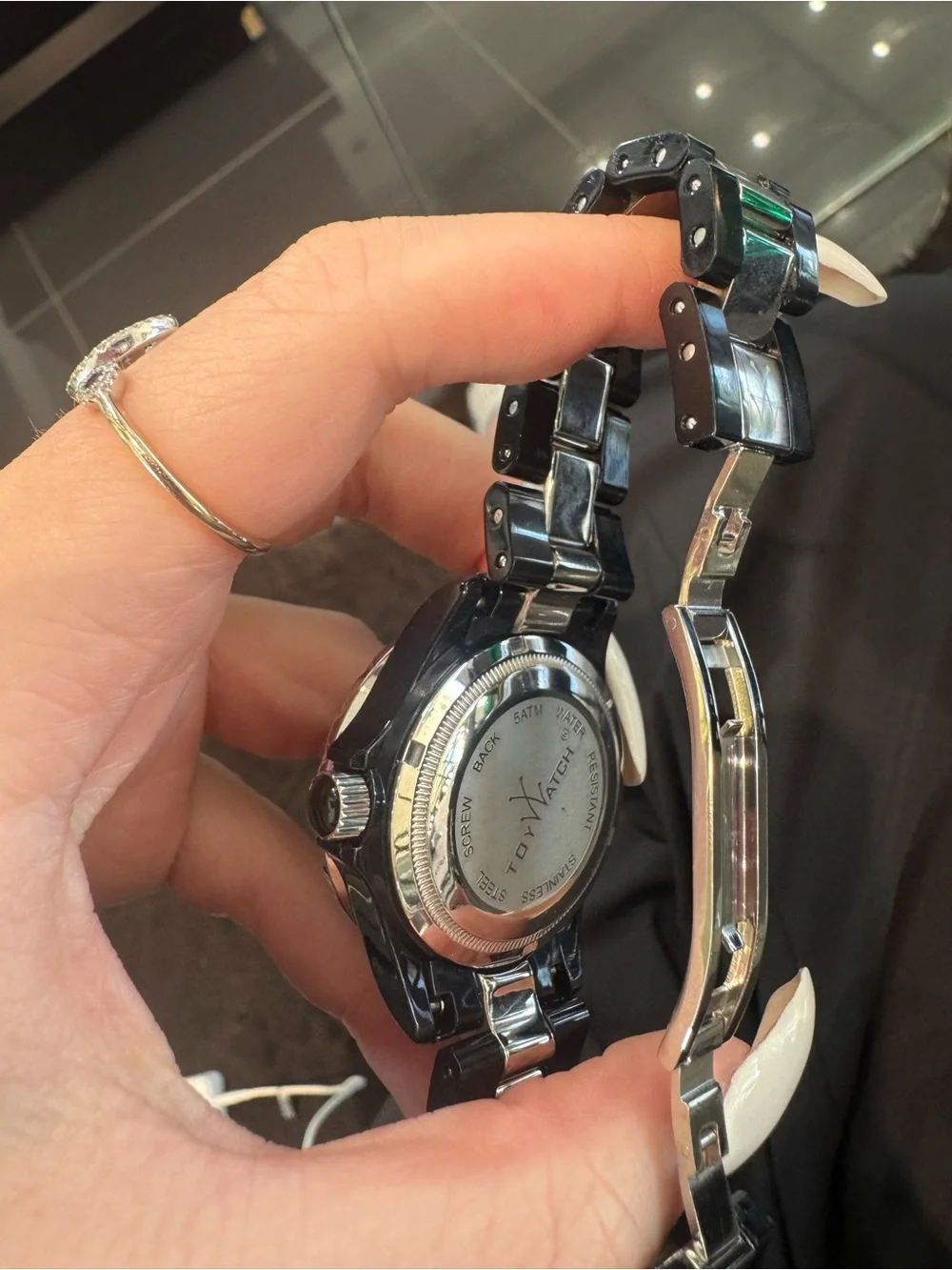 New ToyWatch Black Plasteramic Watch with Crystal Bezel & Markers